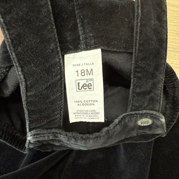 Vintage Lee Cordroy Dress Girls 18M Black Embroidered Y2k Fall Cottagecore Fairy - Picture 6 of 9